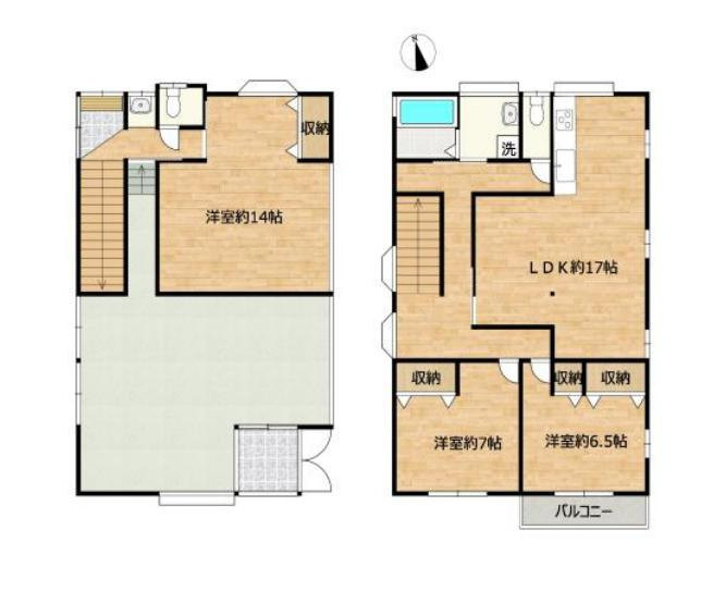 土浦市若松町　店舗住宅の間取り