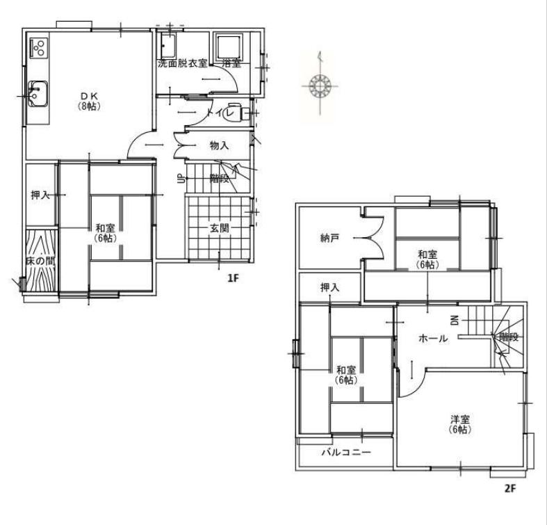 土浦市中村南　中古戸建の間取り