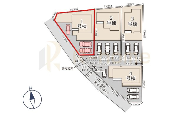 古河市鴻巣第6　新築戸建て　1号棟の区画図|大きなお買い物だからこそ、メリット・デメリットを伝えさせて頂きます。
R-homeにお任せください♪