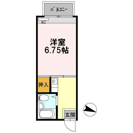 熊本市中央区新大江３丁目のアパートの間取り