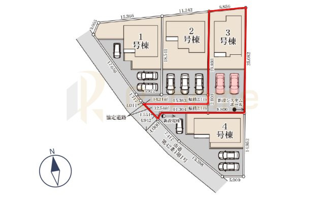 古河市鴻巣第6　新築戸建て　3号棟の区画図|大きなお買い物だからこそ、メリット・デメリットを伝えさせて頂きます。
R-homeにお任せください♪