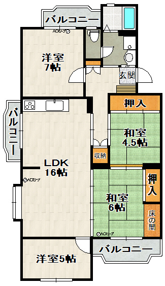 安倉第一団地の間取り