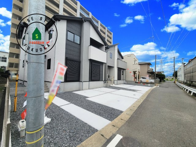 糟屋郡粕屋町仲原第4-2棟（1号棟）　の前面道路含む現地写真|見学の時間などお気軽にお問い合わせ下さい。