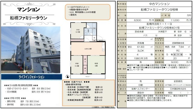 【間取り】 | 【仲介手数料無料】船橋ファミリータウン９号棟 | 仲介O円団では掲載物件以外も仲介手数料無料にてご購入いただけます！