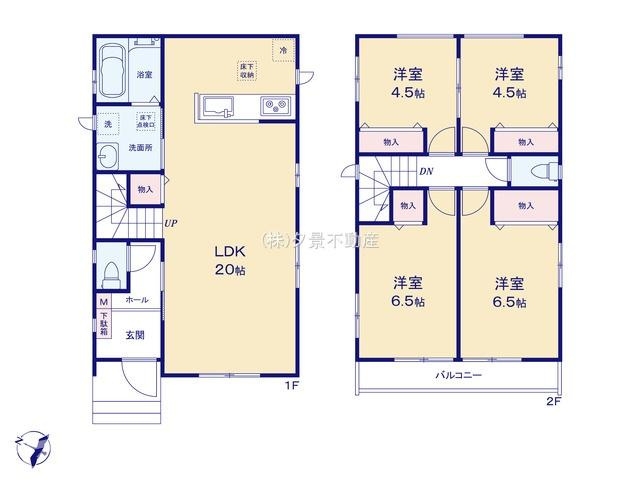 《仲介手数料無料》南区大字大谷口2707-1新築一戸建てハートフルタウンの間取り