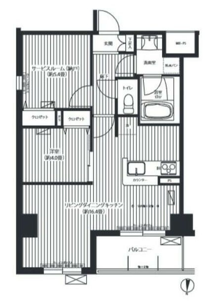 さいたま市浦和区常盤９丁目の賃貸マンションの間取り
