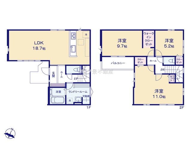 《仲介手数料無料》西区大字指扇2856-94新築一戸建てLIGAREの間取り