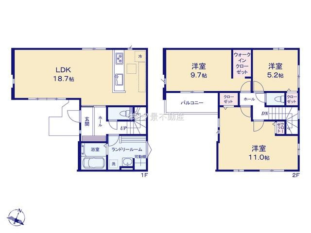 《仲介手数料無料》西区大字指扇2856-94新築一戸建てLIGAREの間取り