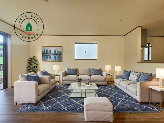 筑紫野市二日市北6丁目第1-2棟（A号棟）の居間・リビング|多くの時間を過すことになるリビングだからこそ、いつも穏やかな空間・解放感が味わえ毎日が充実します。