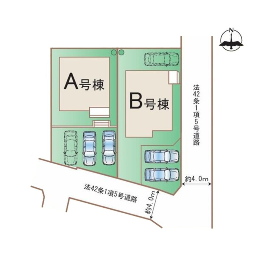 筑紫野市二日市北6丁目第1-2棟（A号棟）の区画図|配置図（A号棟）