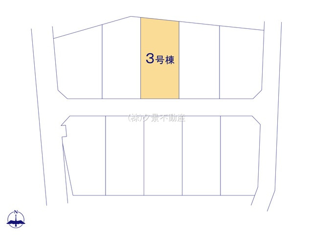 《仲介手数料無料》西区大字飯田新田614(3号棟)新築一戸建てクレイドルガーデンの区画図