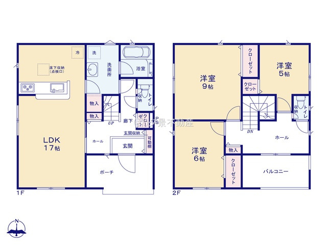 《仲介手数料無料》西区大字飯田新田614新築一戸建てクレイドルガーデンの間取り