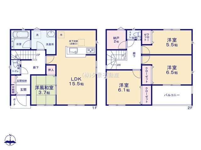 《仲介手数料無料》西区大字飯田新田614(4号棟)新築一戸建てクレイドルガーデンの間取り