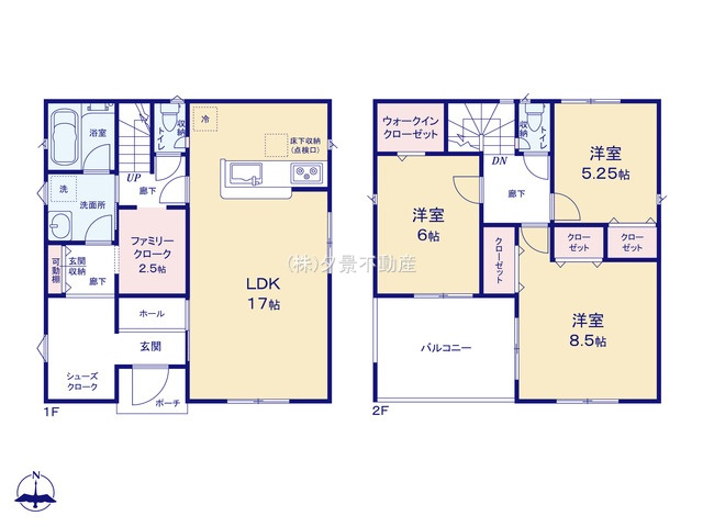 《仲介手数料無料》西区大字飯田新田614(5号棟)新築一戸建てクレイドルガーデンの間取り