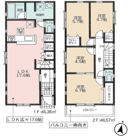 【間取り】 | 4LDKはリビングダイニングキッチンと4つの居室がある間取りで、大家族や二世帯住宅に最適。広々としたリビングで家族団らんを楽しみ、個室でプライベートな時間も確保でき、快適な生活を送ることができますよ。