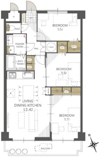 【間取り】 | 【上質リノベ】ポレスター舟入 | ※
間取図では分からない広さや明るさ，
資料には記載されていない情報があります。
ぜひ、現地を見られる事をお勧めいたします！