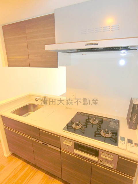 コンフォリア・リヴ大森西のキッチン|食洗器付！3口グリル付カウンターキッチン　システムキッチン