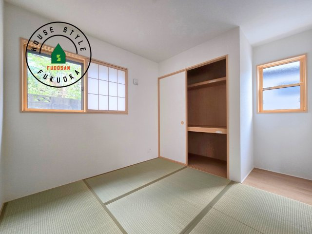 糸島市篠原西1丁目第2-2棟（2号棟）　の和室|柔らかい畳が心地よい和室