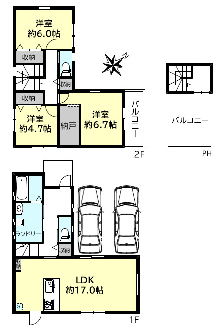 神戸市西区玉津町高津橋新築戸建の間取り