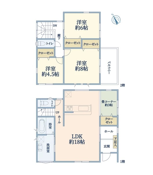 福津市宮司4丁目第4-4棟（3号棟）　の区画図|配置図（3号棟）