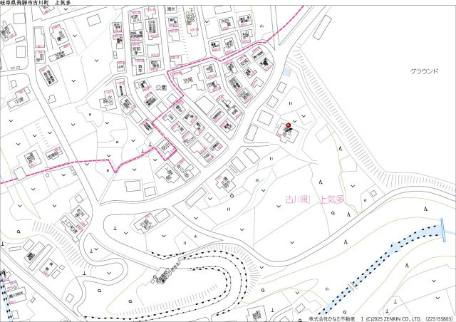 土地　飛騨市古川町上気多　4980万の地図