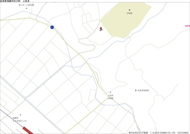土地　飛騨市古川町上気多　4980万の地図