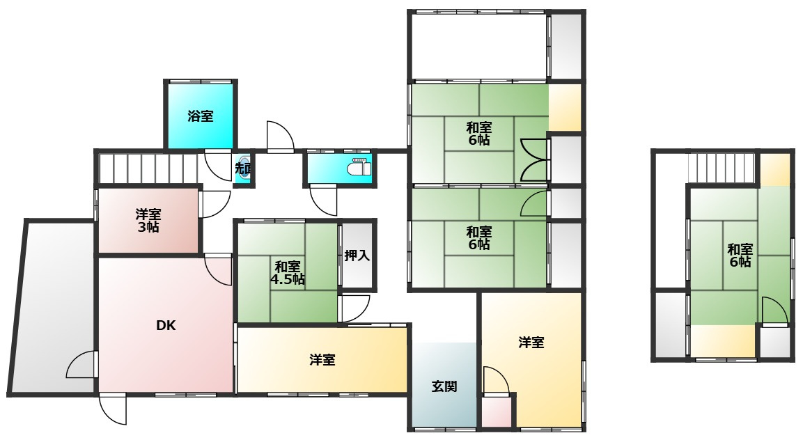 千丁町吉王丸戸建ての間取り