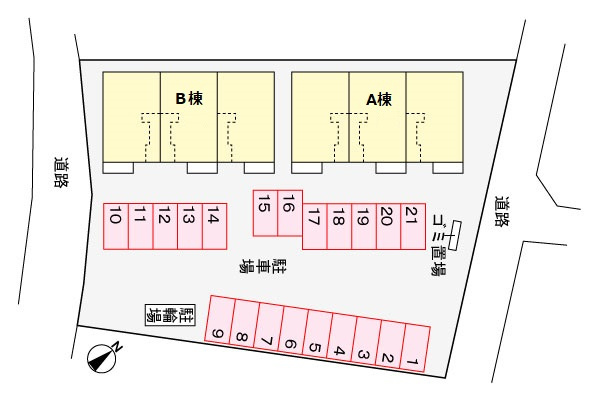 シャルマン　アースリーBの区画図