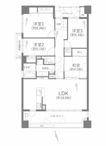 日進香久山杜の街107号棟803の画像