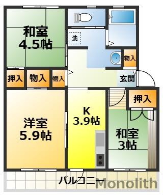 泉北茶山台２丁4番1号棟の間取り