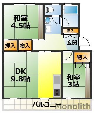 泉北茶山台２丁３番６号棟の間取り