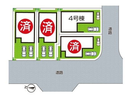 八幡市橋本平野山　第8期　新築一戸建ての区画図|全4区画