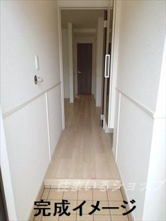 広島市安佐北区可部３丁目のアパートの玄関|ミラー付き大型シューズボックス