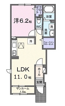 広島市安佐北区可部３丁目のアパートの間取り