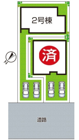 八幡市男山松里　第3期　新築一戸建ての区画図|全2区画