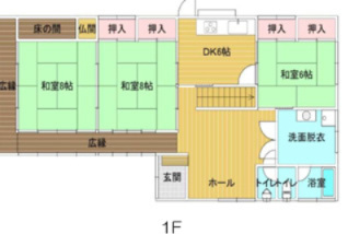 和歌山市　中島　中古戸建の間取り|1階のお部屋は広々としていて沢山お部屋があります