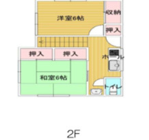和歌山市　中島　中古戸建の間取り|2階は洋室と和室の2部屋に充実収納付き。続き間として広々使える、使い勝手の良い間取りです。