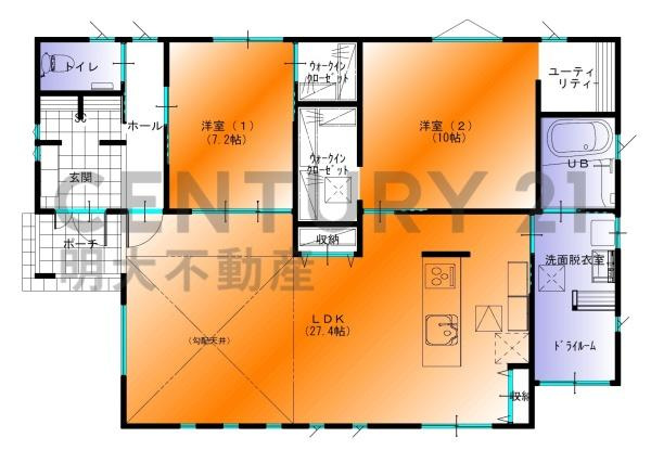 宮崎市田野町あけぼの・中古戸建の間取り