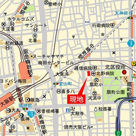 パークタワー梅田の地図