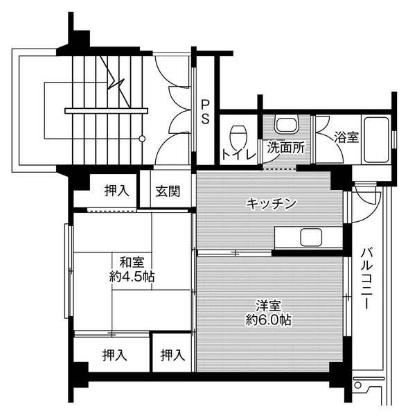 ビレッジハウス高屋1号棟の間取り