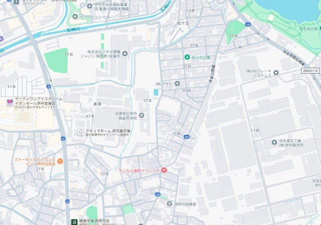 伊丹市松ケ丘　新築一戸建ての地図