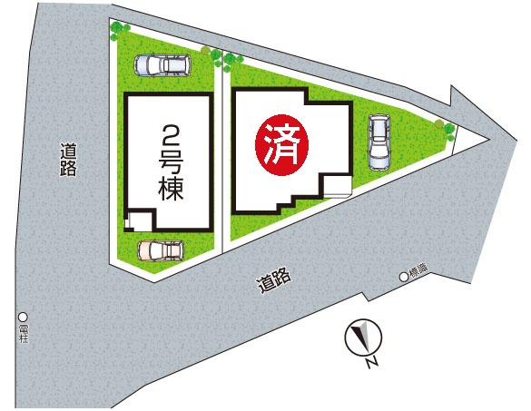 伊丹市松ケ丘　新築一戸建ての区画図|全２区画