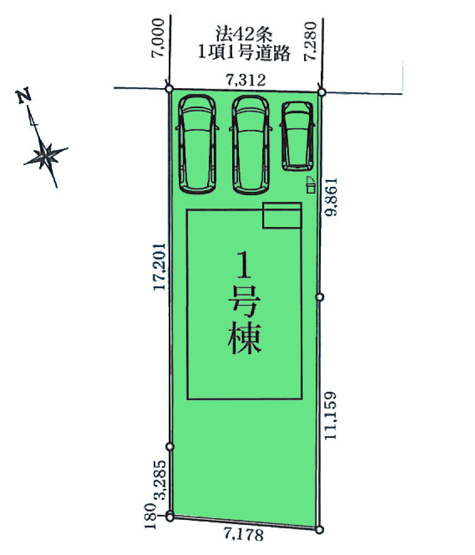 【区画図】 | リナージュ高崎市並榎町24-1期ー① | 西小学校まで徒歩6分！並榎中学校徒歩10分圏内！
高崎駅まで2.8Kmと駅の利用便利♪