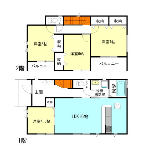【間取り】 | ハートフルタウン前橋市石倉町3丁目9ー① | 明るい南向き＋モダンな洋室仕様！