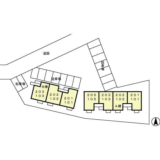 ファミールユタカ　Bの区画図