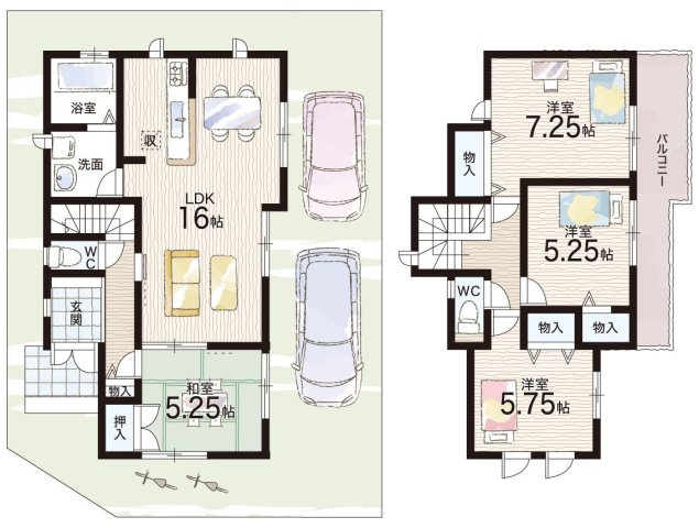八尾市堤町　新築一戸建ての間取り|1号地