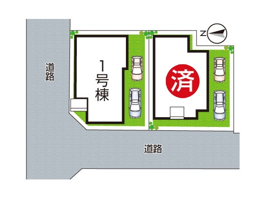 八尾市堤町　新築一戸建ての区画図|全2区画