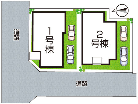 八尾市堤町　新築一戸建ての区画図|全2区画