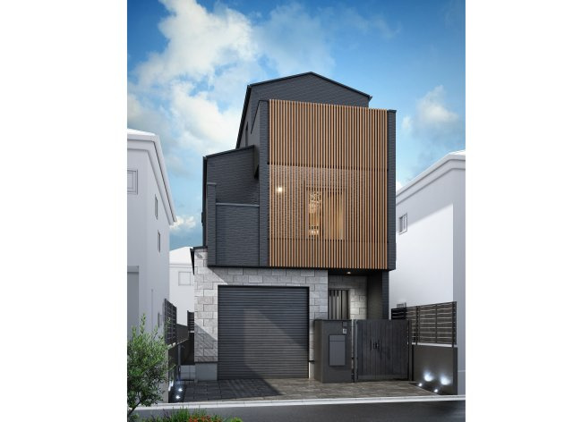 練馬区北町7丁目 限定1棟の外観パース|建物面積123.27m2　駐車スペース2台可能　スタイリッシュな外観
両面道路に面する心地よい立地に誕生します
イラストは図面を基に起こしたもので実際のものとは多少異なる場合がございます