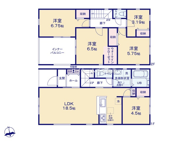 【間取り】 | 海部郡大治町大字八ツ屋字西田面58-1『仲介料無料』新築戸建て | 1号棟